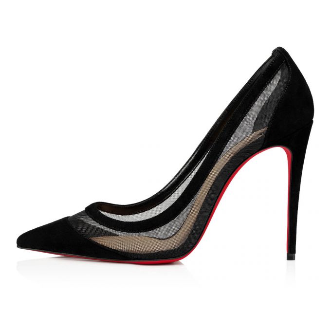 Christian Louboutin Galativi 100 100 Version Veau Velours Pumps Stiletto Kadın Siyah | Türkiye YO6-87718J5