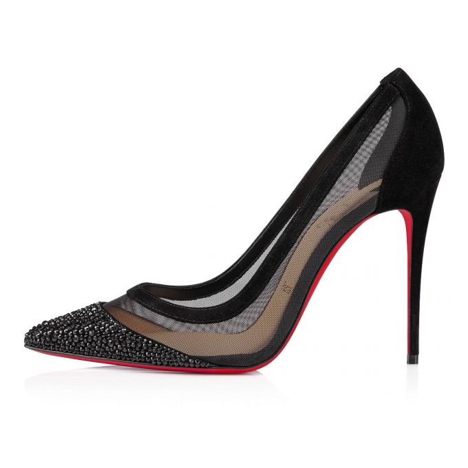 Christian Louboutin Galativi P Strass 100 Version Classic Fabric Pumps Stiletto Kadın Siyah | Türkiye EK6-56485L5