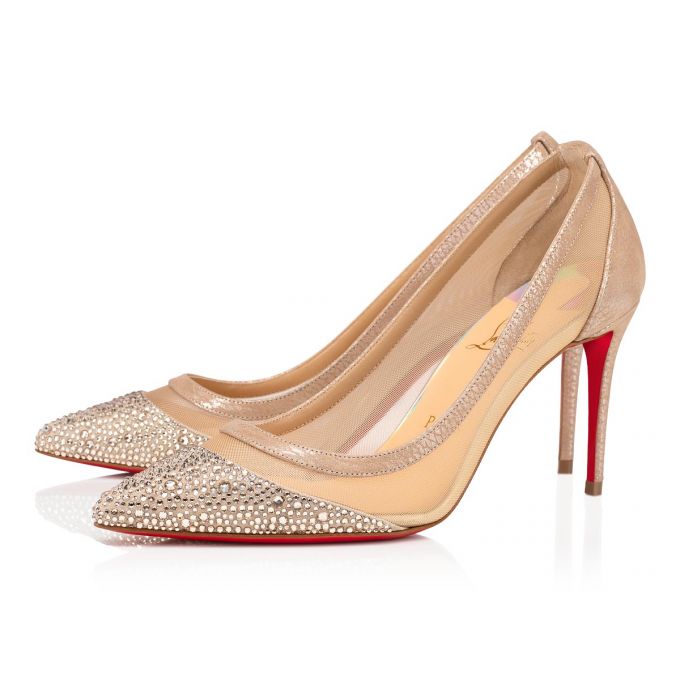 Christian Louboutin Galativi P Strass 85 Version Classic Fabric Pumps Stiletto Kadın Bej Rengi | Türkiye PM5-70517R0