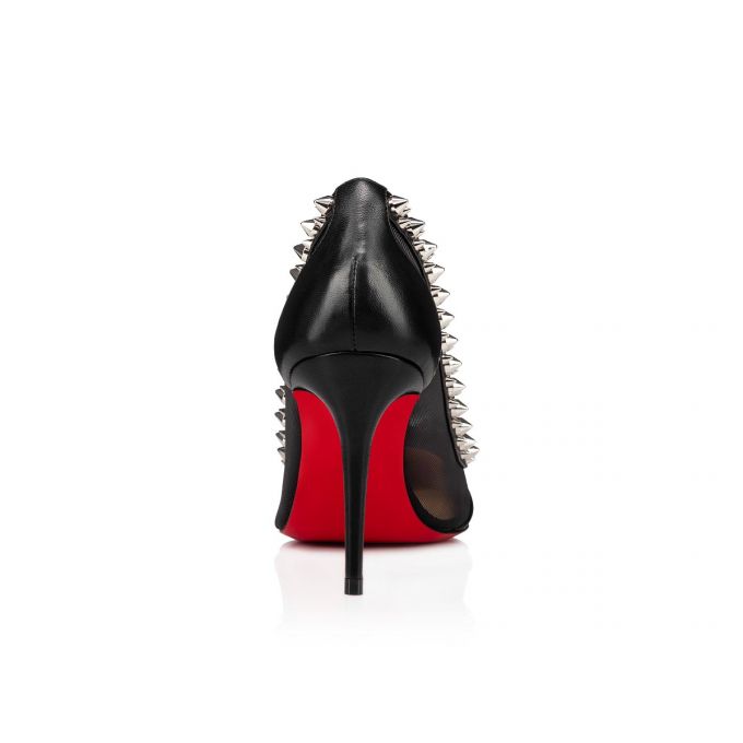 Christian Louboutin Galativi Spikes 85 Fishnet Pumps Stiletto Kadın Siyah Gümüş | Türkiye QG3-11331V1