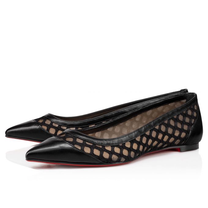 Christian Louboutin Galativi Version Lace Flats Düz Ayakkabı Kadın Siyah | Türkiye OA0-59885X1