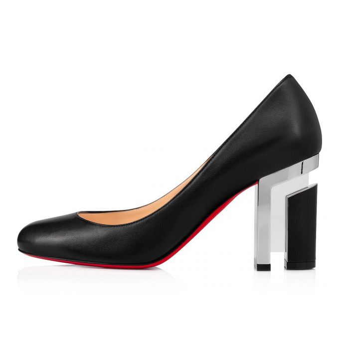 Christian Louboutin Geleutourni 85 Nappa Pumps Stiletto Kadın Siyah Gümüş | Türkiye QQ1-61936R0