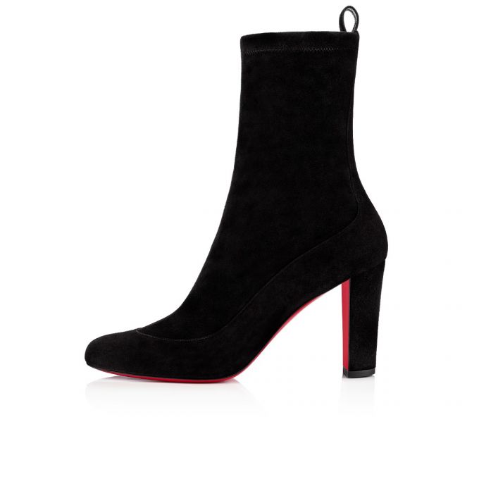 Christian Louboutin Gena Bootie 085 85 Veau Velours Boots Bot Kadın Siyah | Türkiye FP2-08820B6