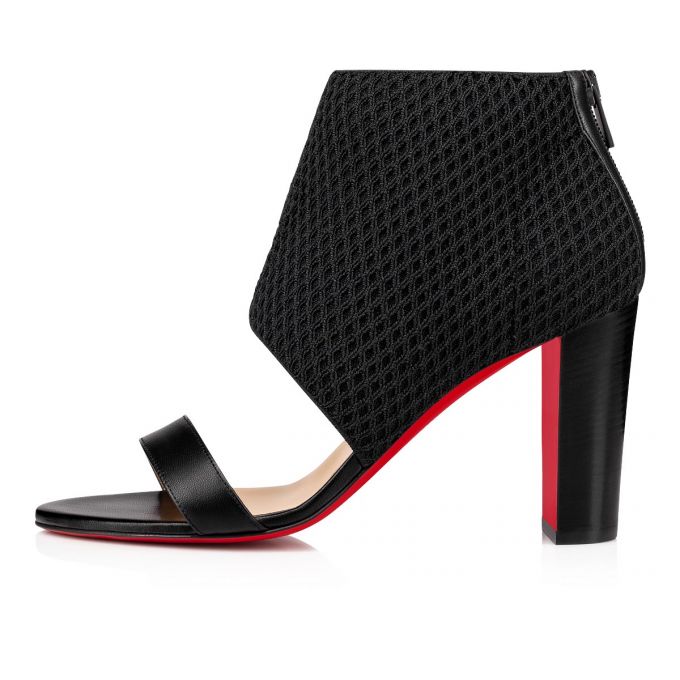 Christian Louboutin Georgette Boot 85 Lucido Mesh Sandaletler Sandalet Kadın Siyah | Türkiye UZ0-88578H5