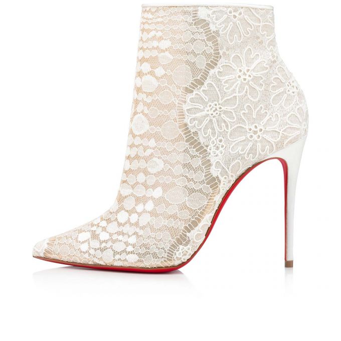 Christian Louboutin Gipsybootie 100 Lace Bootie Bot Kadın Beyaz Mavi | Türkiye NI0-40564K4