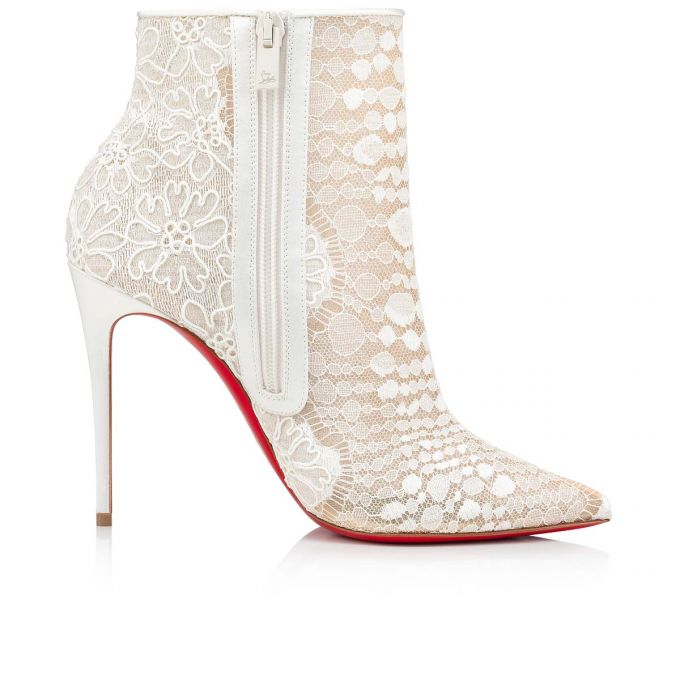 Christian Louboutin Gipsybootie 100 Lace Bootie Bot Kadın Beyaz Mavi | Türkiye NI0-40564K4