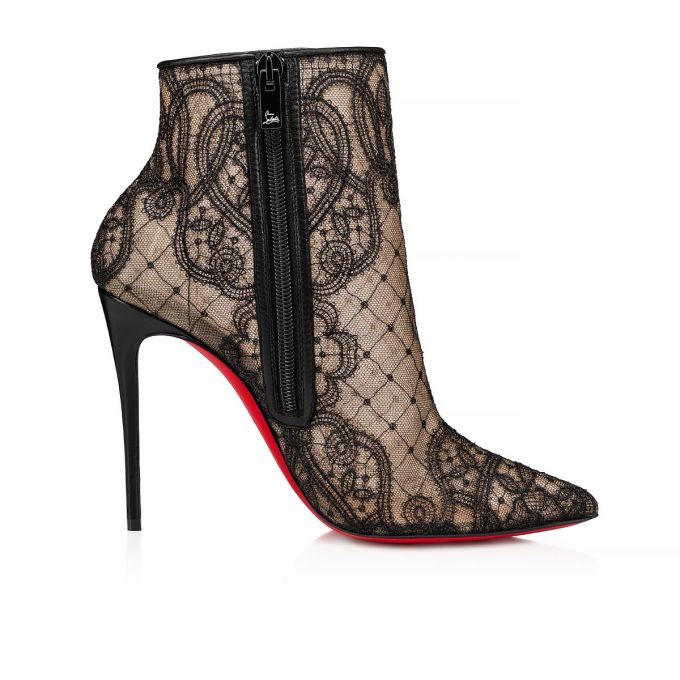 Christian Louboutin Gipsybootie 100 Version Lace Bootie Bot Kadın Siyah | Türkiye TM5-57755U9