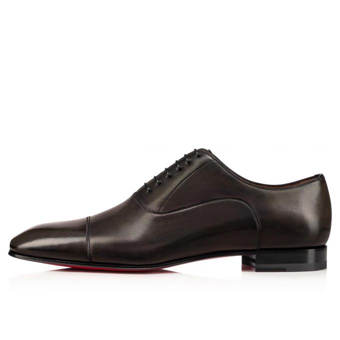 Christian Louboutin Greggo 000 Alpino Calf Oxford Oxford Ayakkabı Erkek Çikolata | Türkiye JL6-00540N1