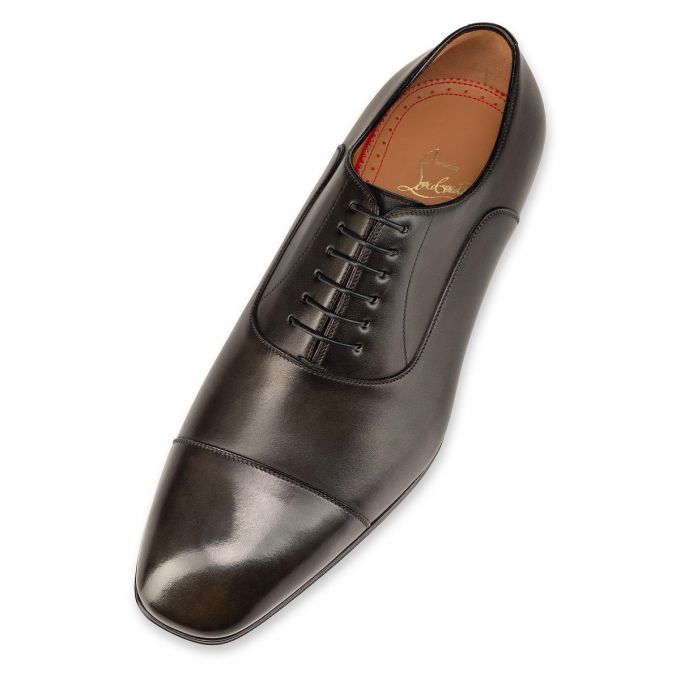 Christian Louboutin Greggo 000 Alpino Calf Oxford Oxford Ayakkabı Erkek Çikolata | Türkiye JL6-00540N1