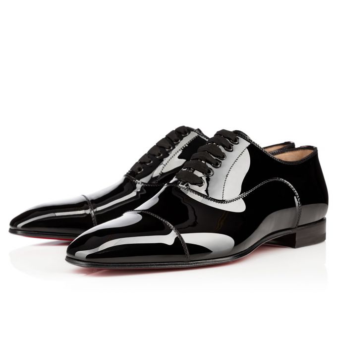 Christian Louboutin Greggo 000 Patent Oxford Oxford Ayakkabı Erkek Siyah | Türkiye ZQ6-65126G9