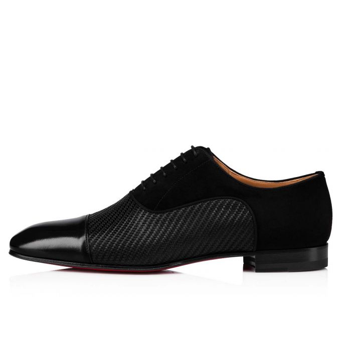 Christian Louboutin Greggo Cotton Oxford Oxford Ayakkabı Erkek Siyah | Türkiye GI1-14461M4