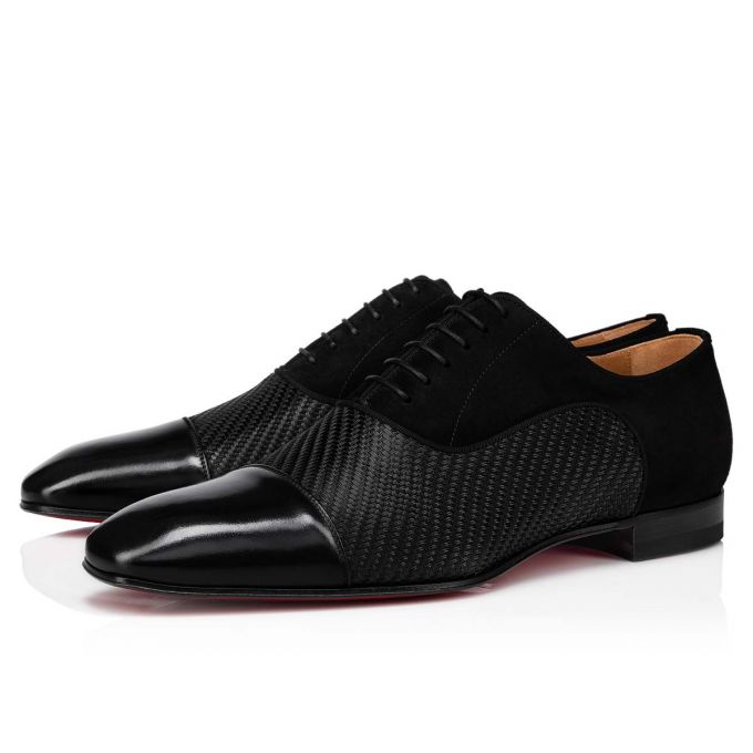 Christian Louboutin Greggo Cotton Oxford Oxford Ayakkabı Erkek Siyah | Türkiye GI1-14461M4