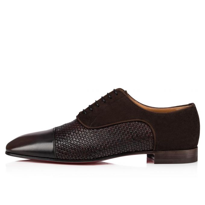 Christian Louboutin Greggo Dark Creative Leather Oxford Oxford Ayakkabı Erkek Koyu Kahverengi | Türkiye GH5-80528G0