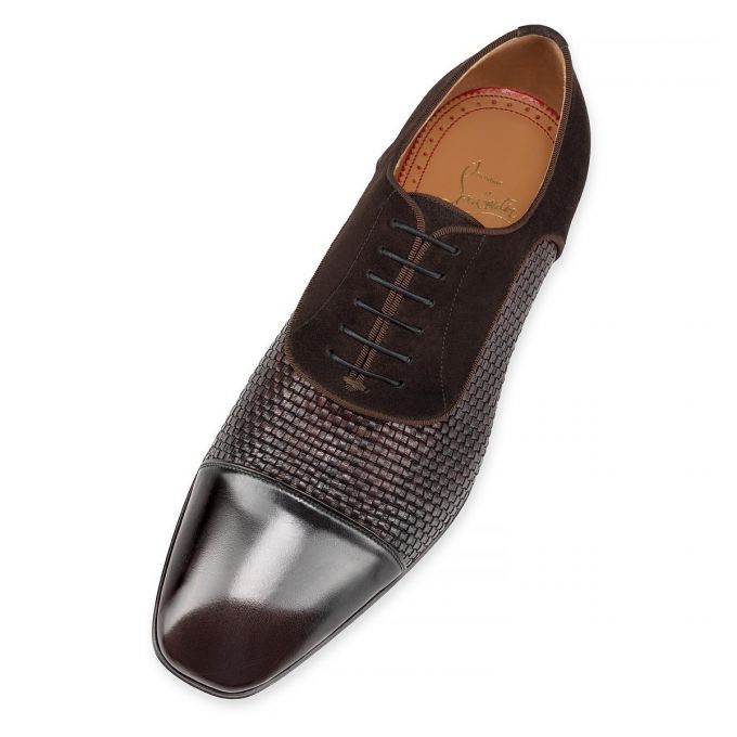 Christian Louboutin Greggo Dark Creative Leather Oxford Oxford Ayakkabı Erkek Koyu Kahverengi | Türkiye GH5-80528G0