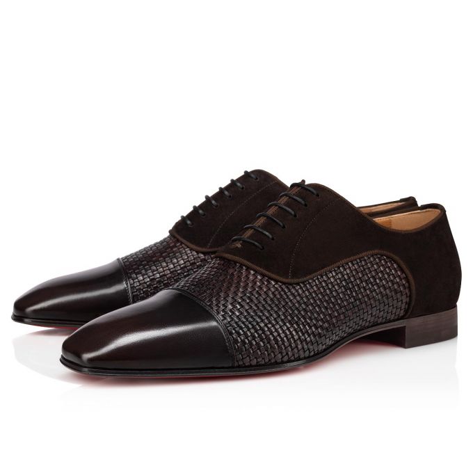 Christian Louboutin Greggo Dark Creative Leather Oxford Oxford Ayakkabı Erkek Koyu Kahverengi | Türkiye GH5-80528G0