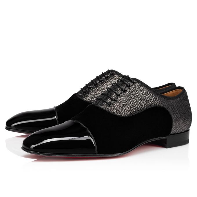 Christian Louboutin Greggo Orlato Creative Fabric Oxford Oxford Ayakkabı Erkek Siyah | Türkiye MG1-43714R0