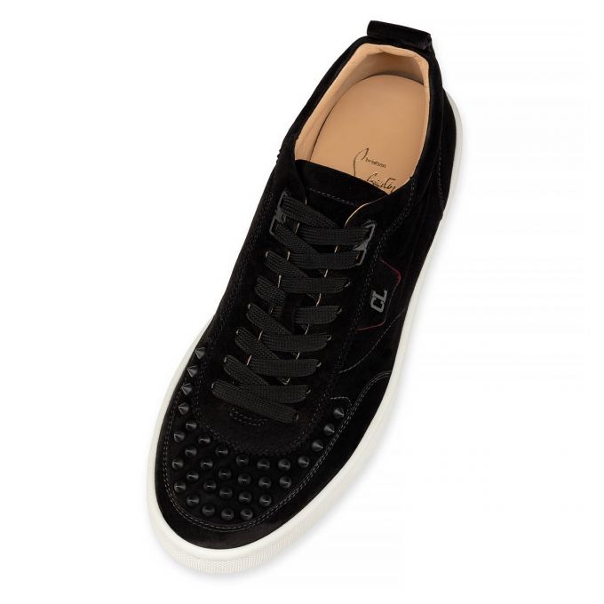 Christian Louboutin Happyrui Spikes 000 Mat Veau Velours Sneakers Spor Ayakkabı Erkek Siyah | Türkiye AN4-39523D8