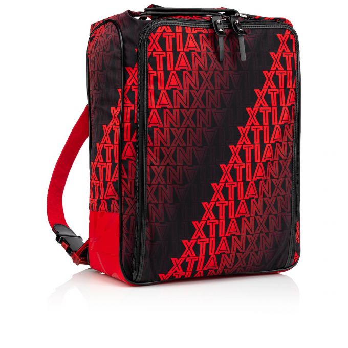 Christian Louboutin Hop'N Zip Creative Fabric Backpack Sırt Çantası Erkek Siyah Kırmızı | Türkiye YJ7-78147K2