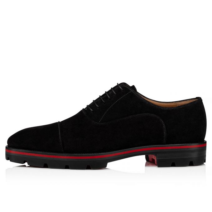 Christian Louboutin Hubertus 000 Veau Velours Oxford Oxford Ayakkabı Erkek Siyah | Türkiye OO4-00610E0