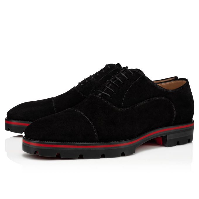 Christian Louboutin Hubertus 000 Veau Velours Oxford Oxford Ayakkabı Erkek Siyah | Türkiye OO4-00610E0