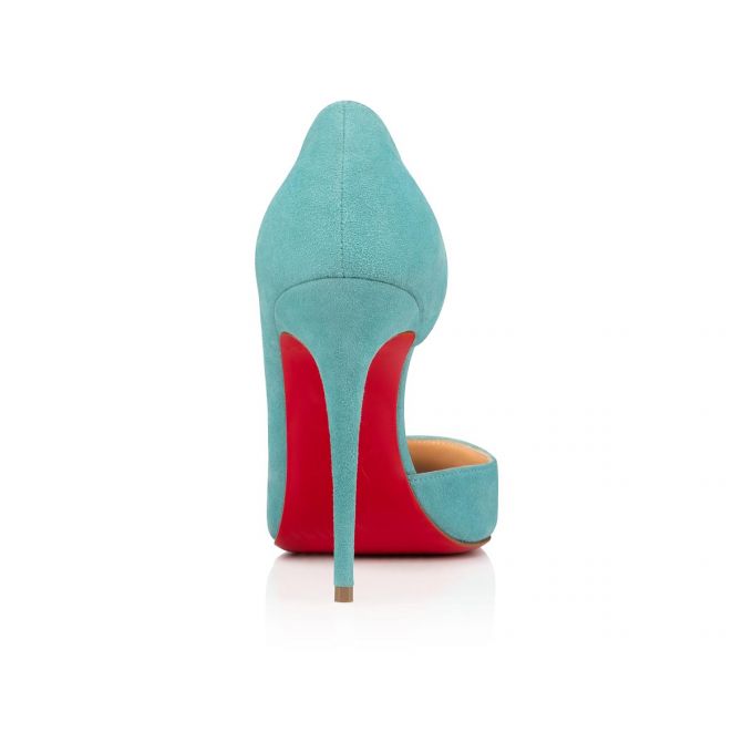 Christian Louboutin Iriza 100 100 Noumea Veau Velours Pumps Stiletto Kadın Turkuaz | Türkiye EW9-17501T2