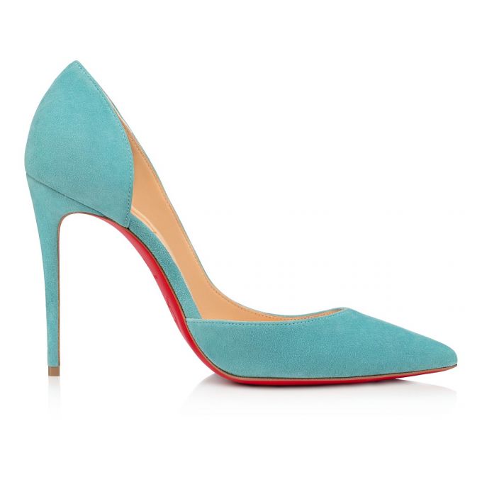 Christian Louboutin Iriza 100 100 Noumea Veau Velours Pumps Stiletto Kadın Turkuaz | Türkiye EW9-17501T2