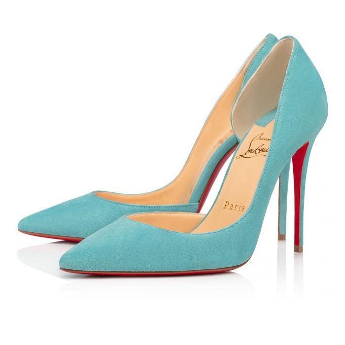 Christian Louboutin Iriza 100 100 Noumea Veau Velours Pumps Stiletto Kadın Turkuaz | Türkiye EW9-17501T2