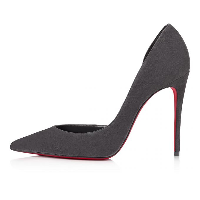 Christian Louboutin Iriza 100 Veau Velours Pumps Stiletto Kadın Gri | Türkiye YX8-87748P0