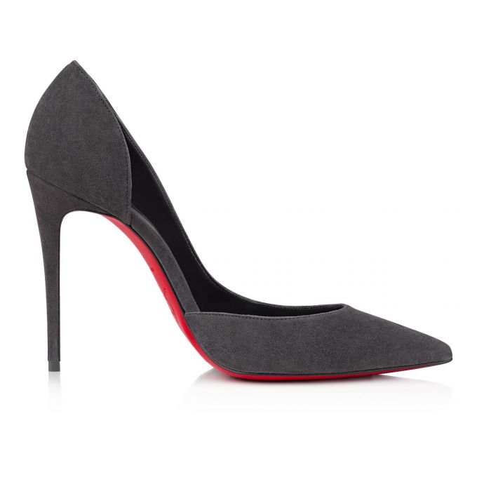 Christian Louboutin Iriza 100 Veau Velours Pumps Stiletto Kadın Gri | Türkiye YX8-87748P0