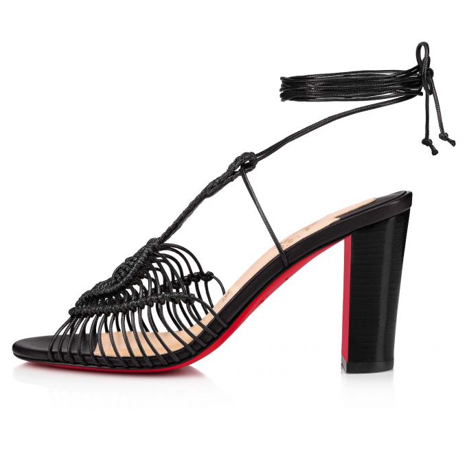 Christian Louboutin Janis In Heels 85 Lucido Calf Sandaletler Sandalet Kadın Siyah | Türkiye BC9-78607T2