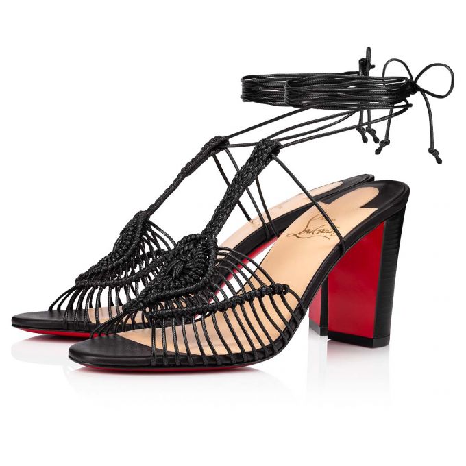 Christian Louboutin Janis In Heels 85 Lucido Calf Sandaletler Sandalet Kadın Siyah | Türkiye BC9-78607T2