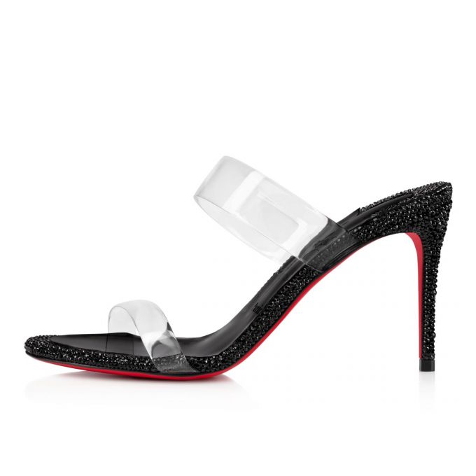 Christian Louboutin Just Strass 85 Strass Mules Mules Kadın Siyah | Türkiye YC5-52215Z4