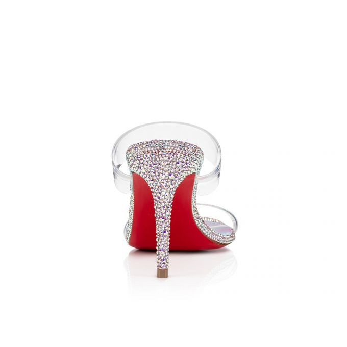 Christian Louboutin Just Strass 85 Suede Mules Mules Kadın Pembe Renkli | Türkiye NP3-90809U3