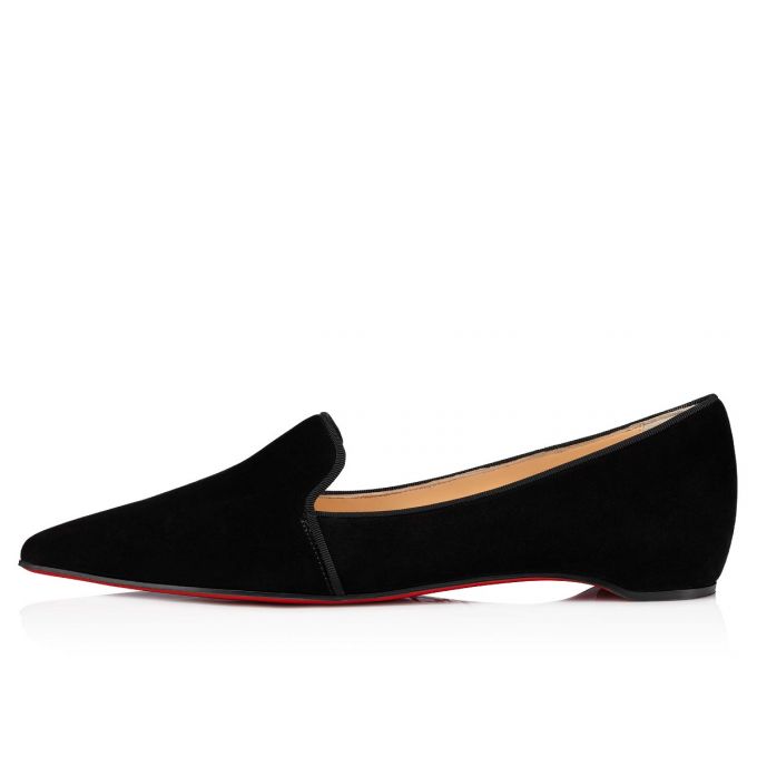 Christian Louboutin Kashasha Veau Velours Flats Düz Ayakkabı Kadın Siyah | Türkiye PZ0-50225I3