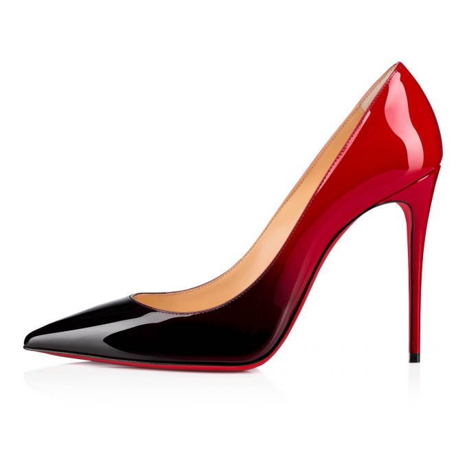 Christian Louboutin Kate 100 100 Patent Pumps Stiletto Kadın Siyah Kırmızı | Türkiye JP5-27122V7