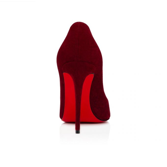 Christian Louboutin Kate 100 100 Tanin Veau Velours Pumps Stiletto Kadın Bordo | Türkiye OG6-30463A1