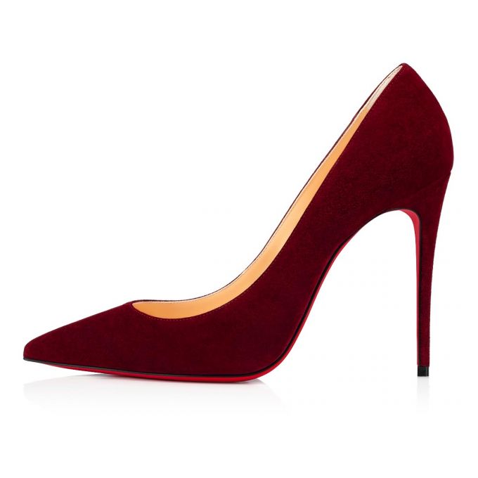 Christian Louboutin Kate 100 100 Tanin Veau Velours Pumps Stiletto Kadın Bordo | Türkiye OG6-30463A1