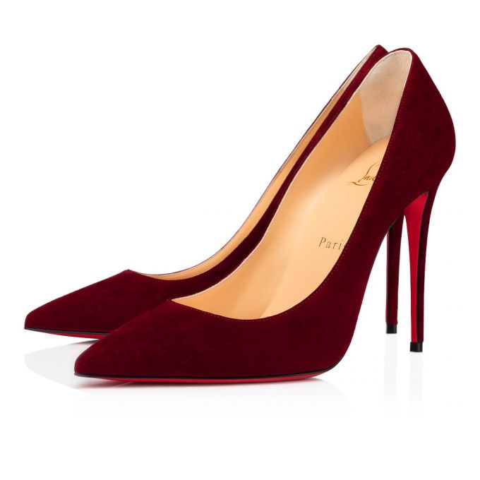 Christian Louboutin Kate 100 100 Tanin Veau Velours Pumps Stiletto Kadın Bordo | Türkiye OG6-30463A1