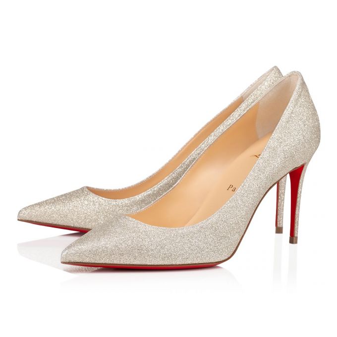 Christian Louboutin Kate 85 Ivory Glitter Pumps Stiletto Kadın Gümüş | Türkiye ZP6-29672I5