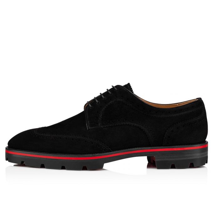 Christian Louboutin Laurlaf Veau Velours Derby Derby Erkek Siyah | Türkiye XK0-87528V4