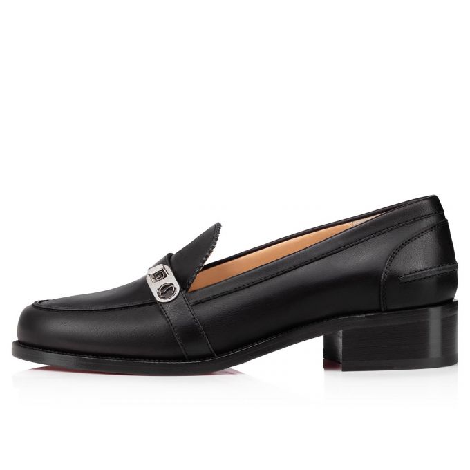 Christian Louboutin Lock Me Moc Calf Flats Düz Ayakkabı Kadın Siyah | Türkiye AB0-49794P3