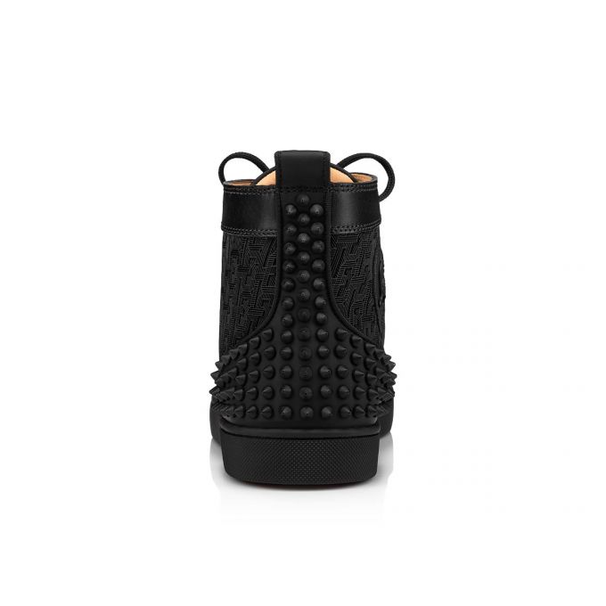 Christian Louboutin Lou Spikes 2 Cotton Sneakers Spor Ayakkabı Erkek Siyah | Türkiye CQ6-83508D7