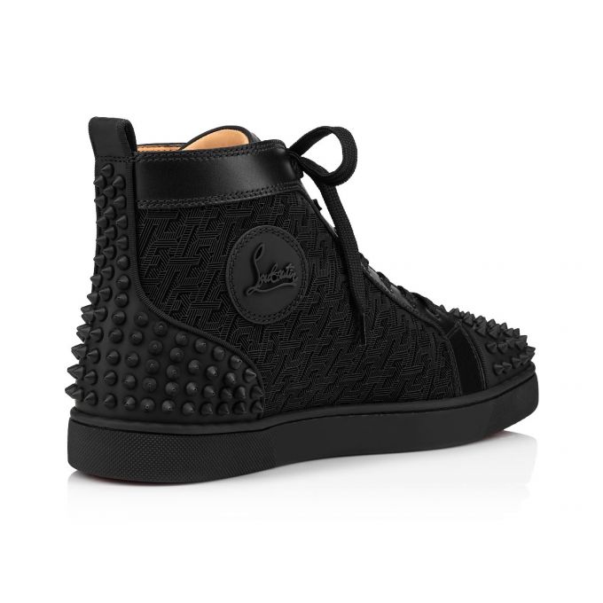 Christian Louboutin Lou Spikes 2 Cotton Sneakers Spor Ayakkabı Erkek Siyah | Türkiye CQ6-83508D7