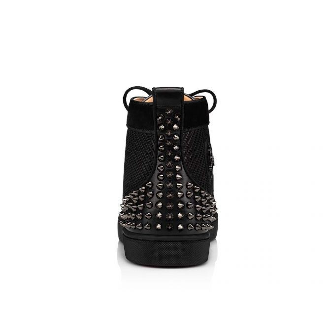 Christian Louboutin Lou Spikes 2 Cotton Sneakers Spor Ayakkabı Erkek Siyah | Türkiye SB0-60316D8