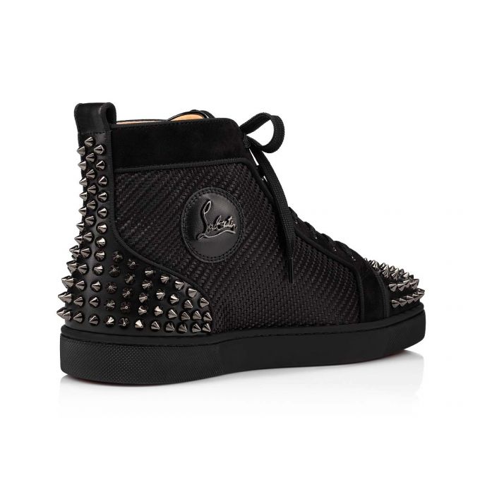 Christian Louboutin Lou Spikes 2 Cotton Sneakers Spor Ayakkabı Erkek Siyah | Türkiye SB0-60316D8