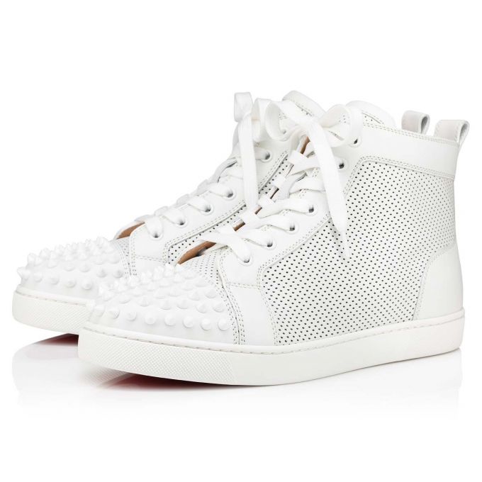 Christian Louboutin Lou Spikes Calf Sneakers Spor Ayakkabı Kadın Beyaz | Türkiye SU7-77577U9