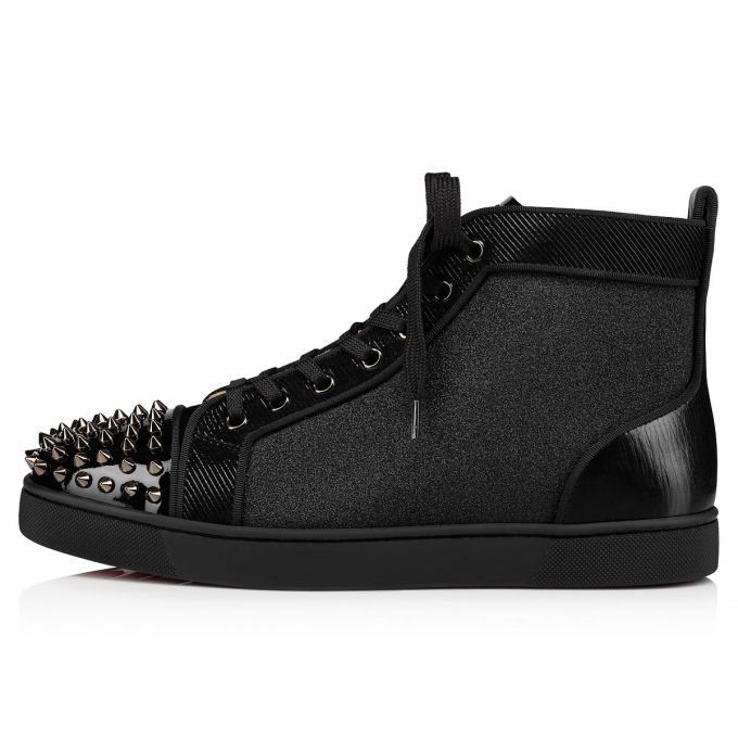 Christian Louboutin Lou Spikes Orlato Creative Leather Sneakers Spor Ayakkabı Erkek Siyah | Türkiye RF3-31703U2