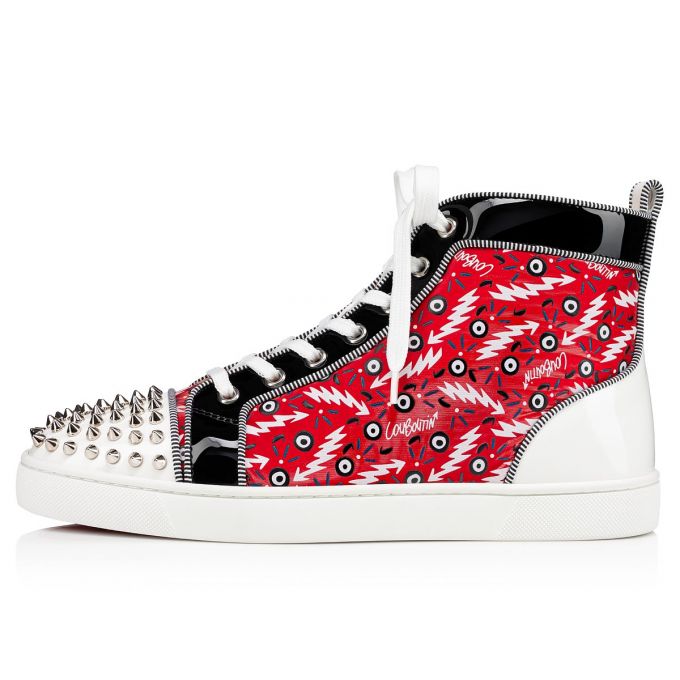 Christian Louboutin Lou Spikes Orlato Version Creative Fabric Sneakers Spor Ayakkabı Erkek Kırmızı | Türkiye GC6-80148T8