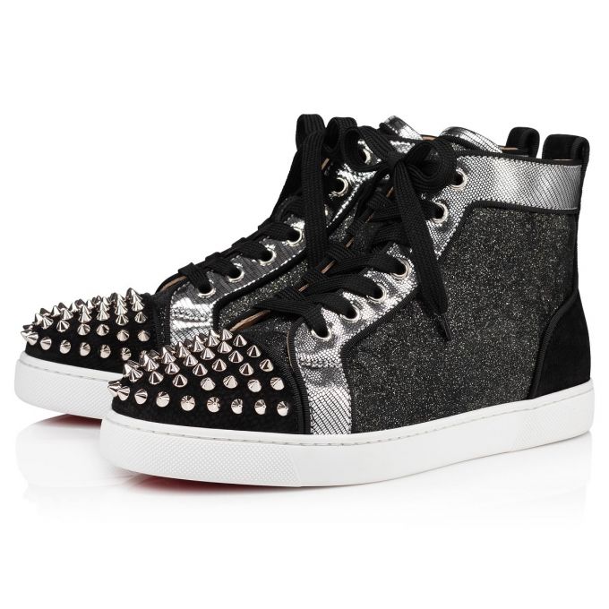 Christian Louboutin Lou Spikes Orlato Version Veau Velours Sneakers Spor Ayakkabı Kadın Siyah | Türkiye VO8-86458N4