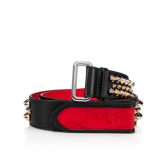 Christian Louboutin Loubi Belt Classic Leather Belts Kemer Erkek Siyah Kırmızı Renkli | Türkiye XY7-06060B6